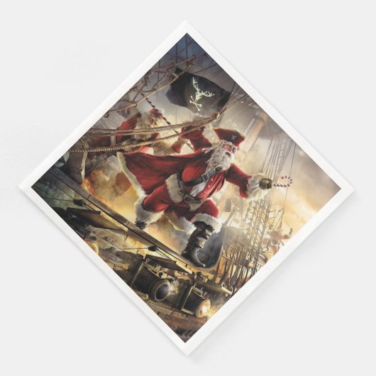 Santa ist ein Pirat Serviette (Ecke)