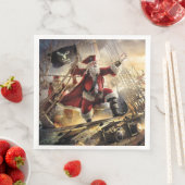 Santa ist ein Pirat Serviette (Beispiel)