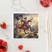 Santa ist ein Pirat Serviette (Beispiel)
