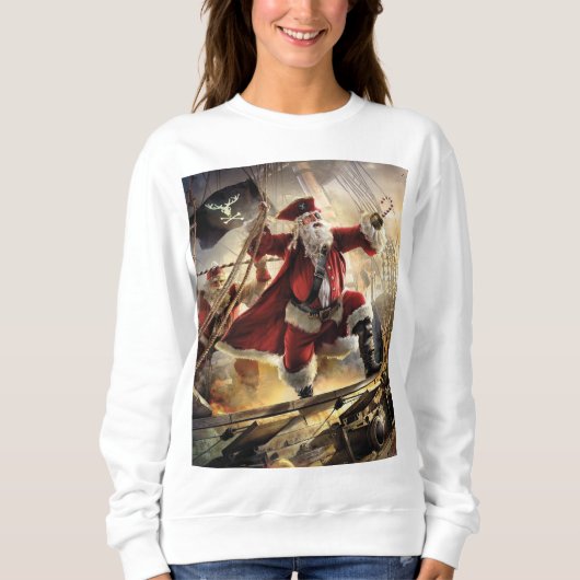 Santa ist ein Pirat Sweatshirt (Vorderseite)