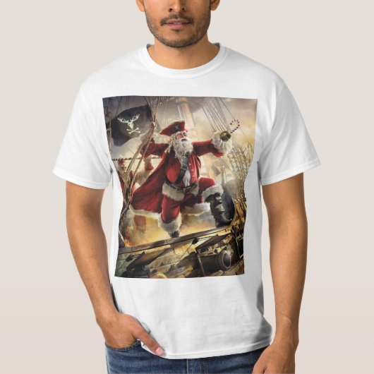 Santa ist ein Pirat T-Shirt (Vorderseite)