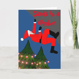 Santa ist eine Weihnachtskarte für Kletterer Feiertagskarte
