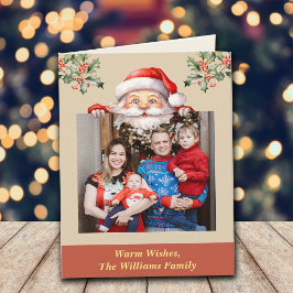 Santa ist hier Foto der Familie Karte