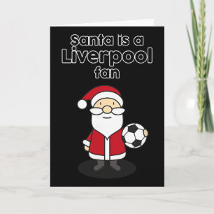 Santa ist Liverpool-Fußball-Fan Lustiger Fußball C Karte