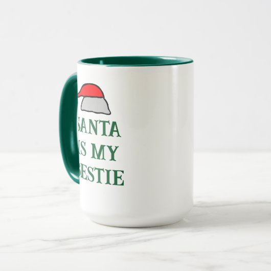 Santa ist My Bestie Tasse (Vorderseite Links)