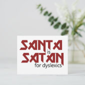 Santa ist Satan Feiertagspostkarte (Stehend Vorderseite)