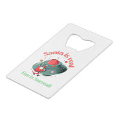 Santa ist wahrer Spaß ist surreal Geldbeutel Flaschenöffner (Vorderseite Schrägansicht)