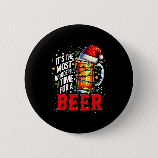 Santa It's The Most Wonderful Time For A Beer Chri Button (Vorderseite)