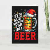 Santa It's The Most Wonderful Time For A Beer Chri Karte (Vorderseite)