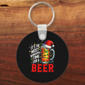 Santa It's The Most Wonderful Time For A Beer Chri Schlüsselanhänger (Vorderseite)