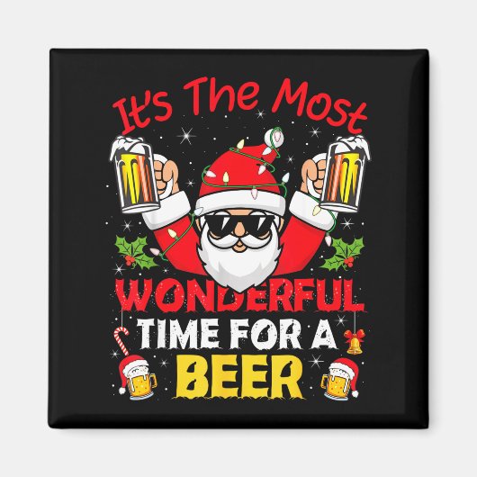 Santa It's The Most Wonderful Time For A Beer Funn Magnet (Vorne)