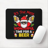 Santa It's The Most Wonderful Time For A Beer Funn Mousepad (Mit Mouse)