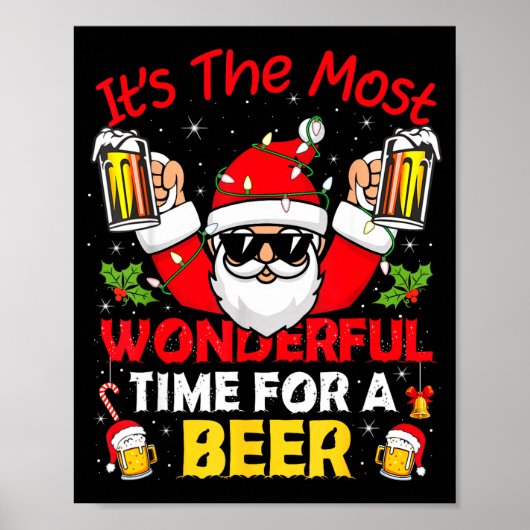 Santa It's The Most Wonderful Time For A Beer Funn Poster (Vorne)