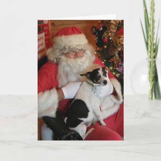 Santa & Jack Russell Feiertagskarte (Vorderseite)