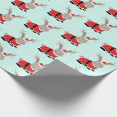 Santa Jackalope Light Green Novelty Geschenkpapier (Ecke)