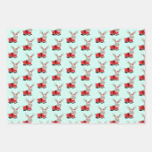 Santa Jackalope Light Green Novelty Geschenkpapier Set (Vorderseite 2)