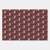 Santa Jackalope Lila Neuheit Weihnachtswrapping Geschenkpapier Set (Vorderseite 3)