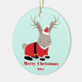 Santa Jackalope Weihnachten Keramik Ornament (Links)