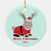Santa Jackalope Weihnachten Keramik Ornament (Hinten)