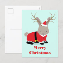 Santa Jackalope Weihnachtsfeiertag Postkarte