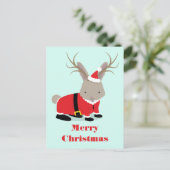 Santa Jackalope Weihnachtsfeiertag Postkarte (Stehend Vorderseite)