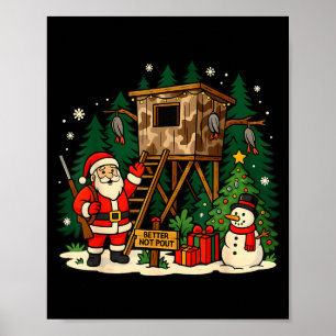 Santa-Jagd-Hütte Lustiges Weihnachten Besser Nicht Poster