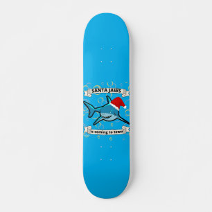 SANTA JAWS BEFINDET SICH IN DER STADT MIT lustigem Skateboard