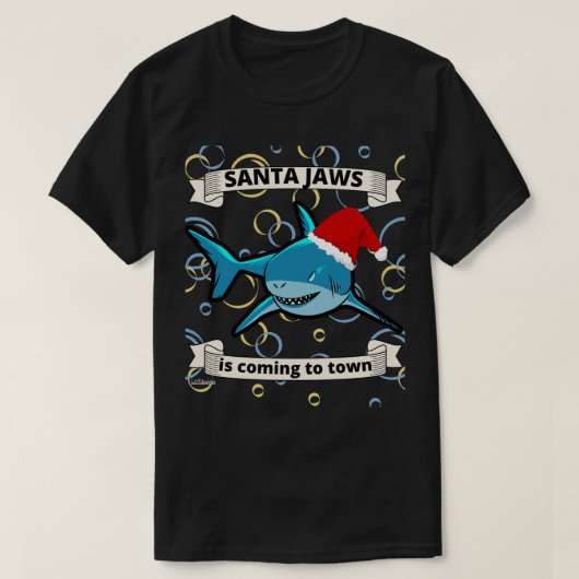 SANTA JAWS BEFINDET SICH IN DER STADT MIT lustigem T-Shirt (Design vorne)