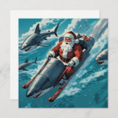 Santa Jaws Feiertagskarte (Vorne/Hinten)