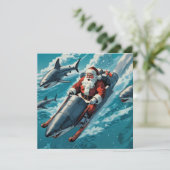 Santa Jaws Feiertagskarte (Stehend Vorderseite)