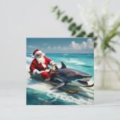 Santa Jaws Feiertagskarte (Stehend Vorderseite)