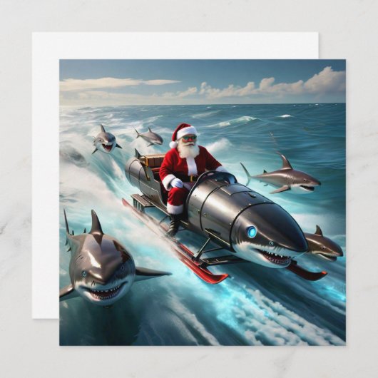 Santa Jaws Feiertagskarte (Vorne/Hinten)