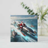 Santa Jaws Feiertagskarte (Stehend Vorderseite)