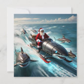 Santa Jaws Feiertagskarte (Vorderseite)