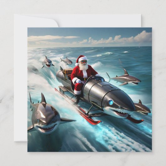 Santa Jaws Feiertagskarte (Vorderseite)
