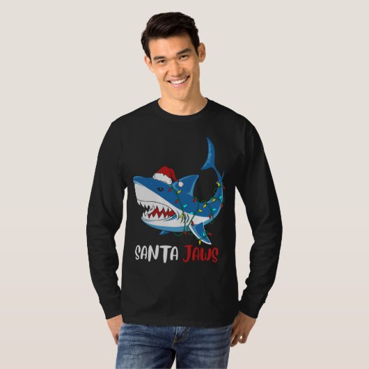 Santa Jaws Funny Christmas Shark T-Shirt (Vorne ganz)