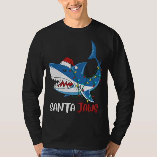 Santa Jaws Funny Christmas Shark T-Shirt (Vorderseite)