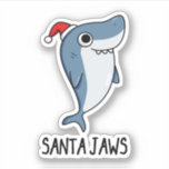 Santa Jaws Funny Shark Christmas Pub Aufkleber<br><div class="desc">Santa Jaws Funny Shark Weihnachtspun zeigt einen Hai wirklich niedlich und christlich aussehen in seiner Weihnachtsmannmütze. Niedliches Pun Geschenk für Familie und Freunde,  die Liebe santa Claus,  Weihnachtsgebete.</div>