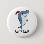 Santa Jaws Funny Shark Christmas Pub Button (Vorderseite)