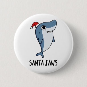 Santa Jaws Funny Shark Christmas Pub Button