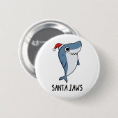 Santa Jaws Funny Shark Christmas Pub Button (Vorne & Hinten)