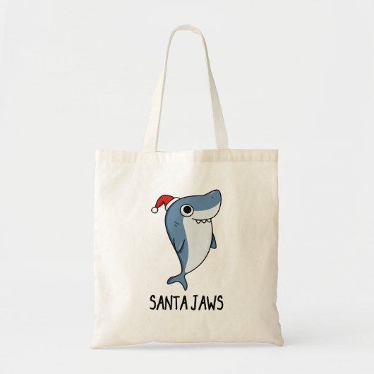 Santa Jaws Funny Shark Christmas Pub Tragetasche (Vorne)