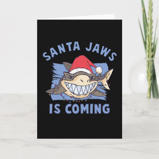 Santa Jaws kommt Karte (Vorderseite)
