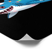 Santa Jaws Shark Christmas Lights Merry Sharkmas X Poster (Ecke)