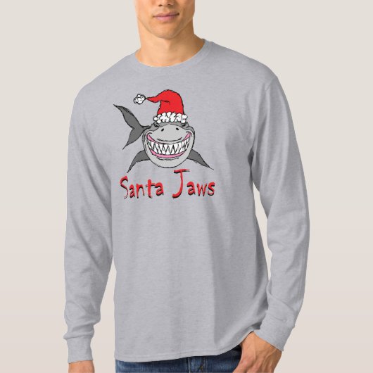Santa Jaws Shark Weihnachten T-Shirt (Vorderseite)