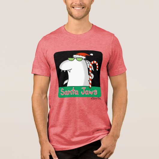 Santa Jaws Tri-Blend Shirt (Vorderseite)