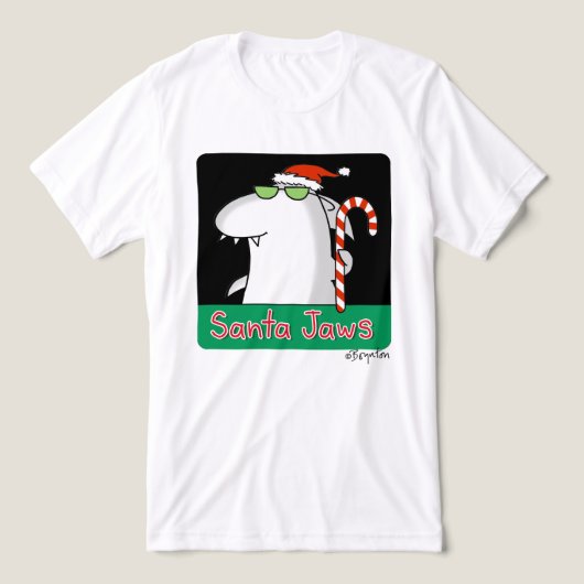Santa Jaws Tri-Blend Shirt (Design Vorderseite)