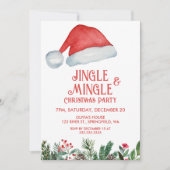 Santa Jingle & Mingle Fun Friends Christmas Party Einladung (Vorderseite)