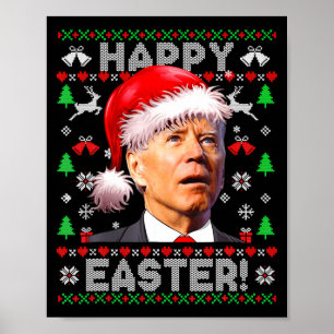 Santa Joe Biden Frohe Ostern Hässliches Weihnachts Poster