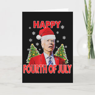 Santa Joe Biden Frohes 4. Juli Lustiges Frohes Wei Karte